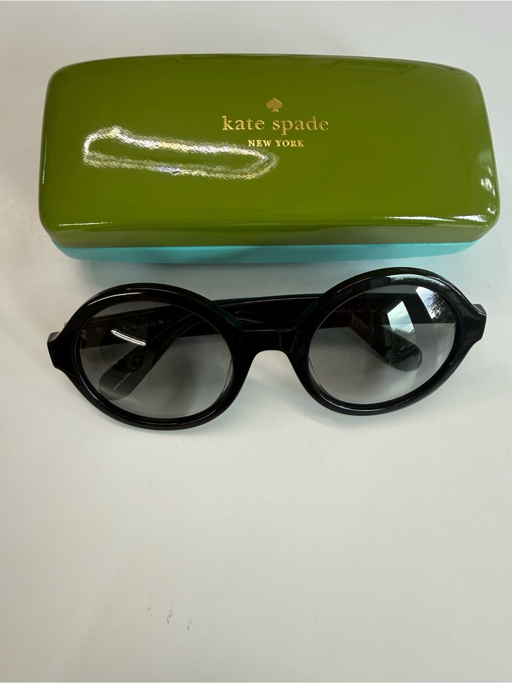 Kate Spade Khrista Round Sunglasses Black Bold Circular Frames Case & Cloth New - Picture 4 of 9